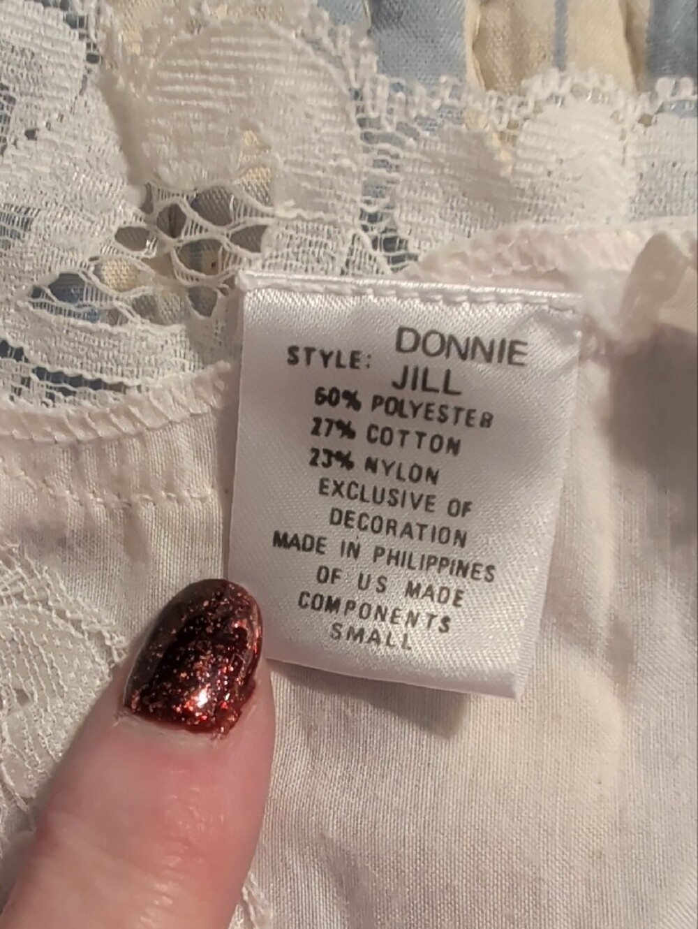 Barbizon Donnie Jill Pale Pink Lace-Trim Short Sleeve Nightgown - Picture 5 of 6